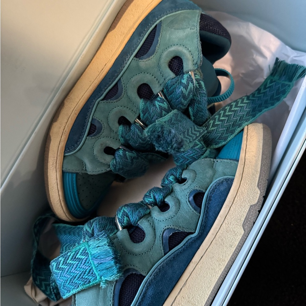 Women’s Lanvin curb sneakers turquoise
